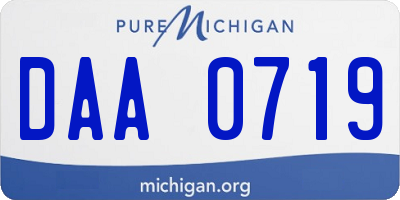 MI license plate DAA0719