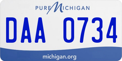 MI license plate DAA0734