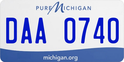 MI license plate DAA0740