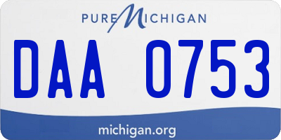 MI license plate DAA0753
