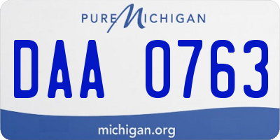 MI license plate DAA0763