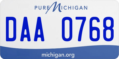 MI license plate DAA0768
