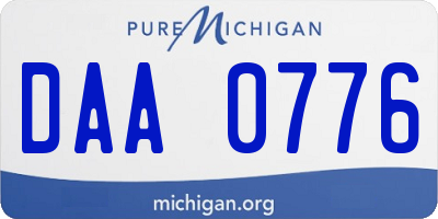 MI license plate DAA0776