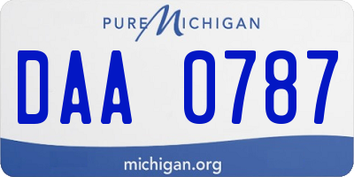 MI license plate DAA0787