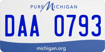 MI license plate DAA0793