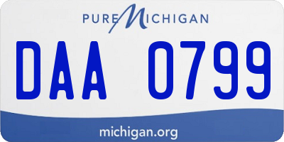 MI license plate DAA0799