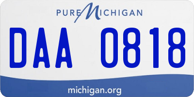 MI license plate DAA0818
