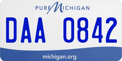MI license plate DAA0842