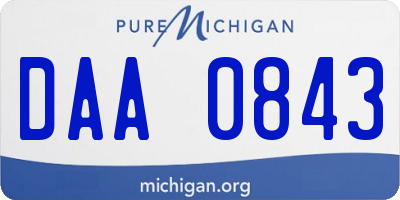 MI license plate DAA0843