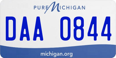 MI license plate DAA0844