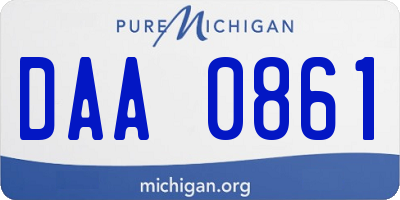 MI license plate DAA0861