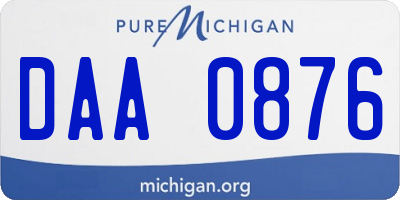 MI license plate DAA0876