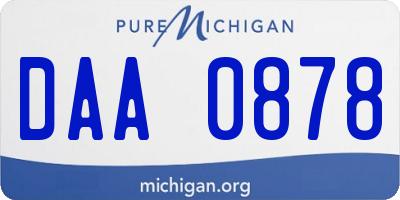 MI license plate DAA0878