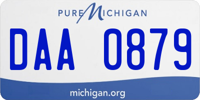 MI license plate DAA0879