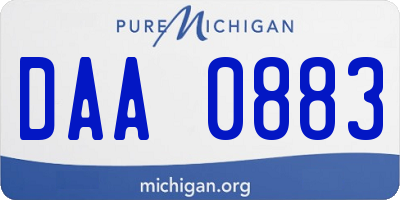 MI license plate DAA0883