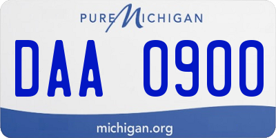 MI license plate DAA0900