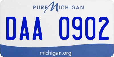 MI license plate DAA0902
