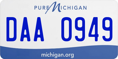 MI license plate DAA0949