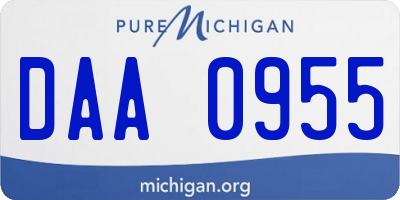 MI license plate DAA0955