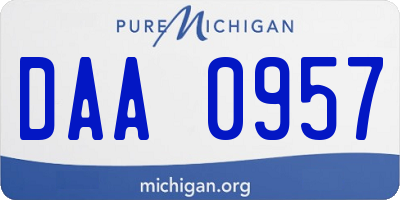 MI license plate DAA0957