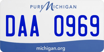 MI license plate DAA0969