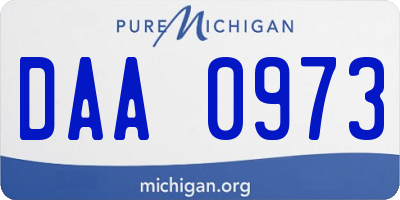 MI license plate DAA0973