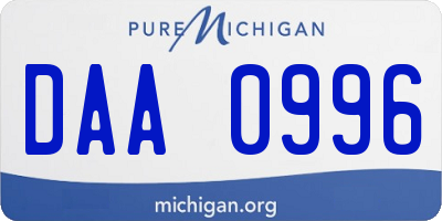 MI license plate DAA0996