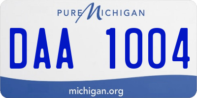 MI license plate DAA1004