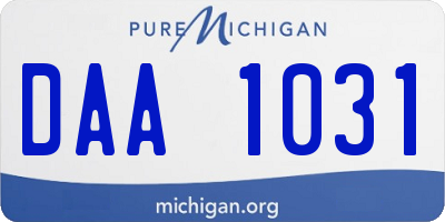 MI license plate DAA1031