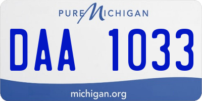 MI license plate DAA1033