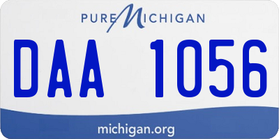MI license plate DAA1056