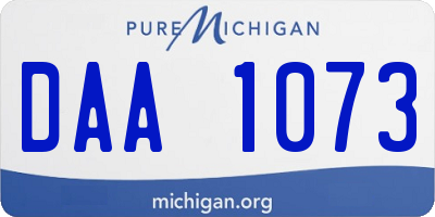 MI license plate DAA1073