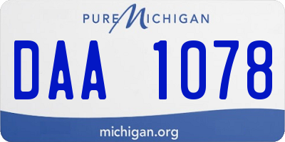 MI license plate DAA1078
