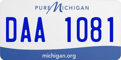 MI license plate DAA1081