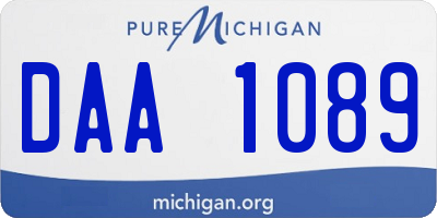 MI license plate DAA1089
