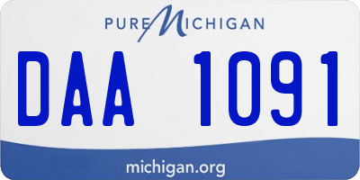 MI license plate DAA1091