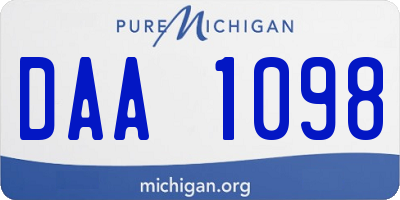MI license plate DAA1098