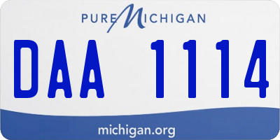 MI license plate DAA1114