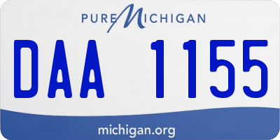 MI license plate DAA1155