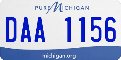 MI license plate DAA1156