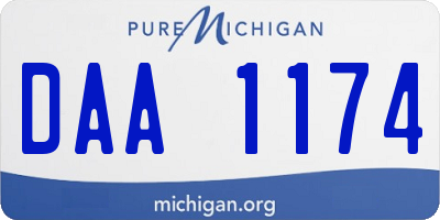 MI license plate DAA1174