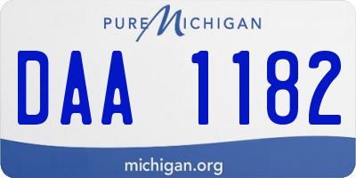 MI license plate DAA1182