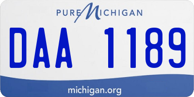 MI license plate DAA1189