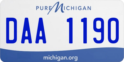 MI license plate DAA1190