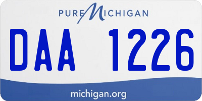 MI license plate DAA1226