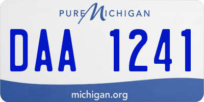 MI license plate DAA1241