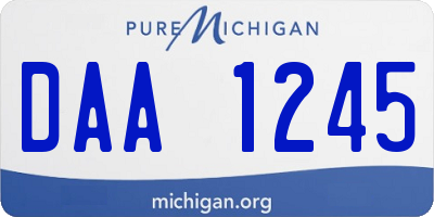 MI license plate DAA1245