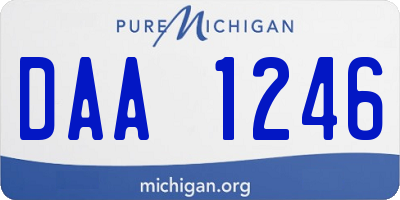 MI license plate DAA1246