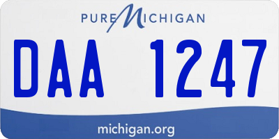 MI license plate DAA1247