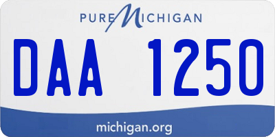 MI license plate DAA1250